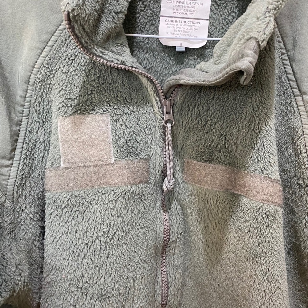 Polartec Full Zip Fleece Jacket. Olive Color, Medium, Cold Weather (Gen III) - Picture 2 of 8